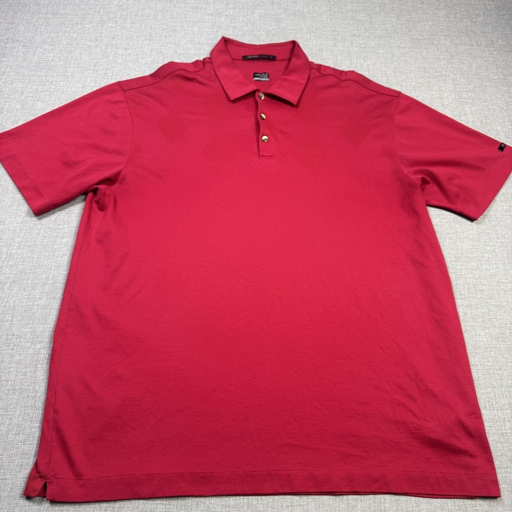 Tiger Woods Collection Sunday Red Argyle Polo Golf Shirt Mens XL Nike Dri-FIT - Picture 5 of 11